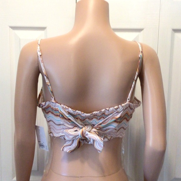 SO Juniors Yellow Pink Floral Contrast Bandana Crop Tank Top Size Large - Picture 3 of 4